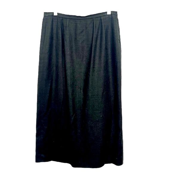 Doncaster 100% silk black pencil midi skirt fully lined back zip size 8 - Picture 1 of 10